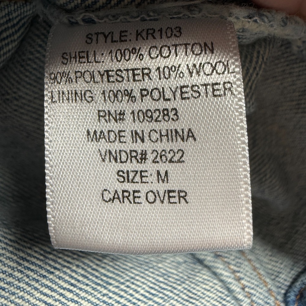 Vintage Havana Denim and Plaid Jacket‎ Womens Medium Blue Denim Button Front - Picture 4 of 6